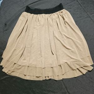 Ketz-ke tan black layered midi skirt. Size medium